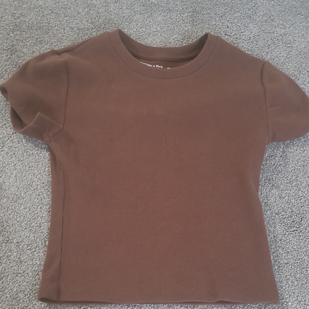 Brown Ribbed T-Shirt